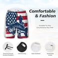 thumbnail image 3 of Vsdgher fisherman fishing with USA flag for Mens Swim Trunks with Compression Liner Swim Shorts Swim Suits Board Shorts-Small, 3 of 6