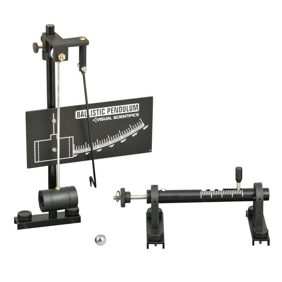 Ballistic Pendulum - Experiment Components Only - Studying Velocity, Potential & Kinetic Energy  -  Launcher, Pendulum, Measuring Board, Rod, Ball - (Base Not Included) - Visual Scientifics by Eisco