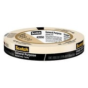 Scotch General Purpose Masking Tape, Tan, 0.70 inches x 60 yards, 1 Roll