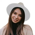 thumbnail image 4 of Solid Color Ribbon Bucket Hat, British Style Jazz Sun Hat, Unisex Casual Outdoor Headwear, Adjustable Breathable Stylish Cap for Outing Travel Leisure Vacation Classic Retro Fashion Hat,White, 4 of 7