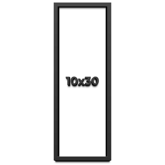 10x30 Shadow Box Frame Black | 1 inches Deep Real Wood Contemporary Shadowbox Display Frame | UV