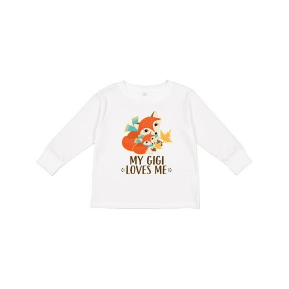 Inktastic My Gigi Loves Me Fox Grandchild Boys or Girls Long Sleeve Toddler T-Shirt