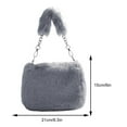 thumbnail image 2 of Yucurem Women Fuzzy Crossbody Bag Casual Plush Tote Handbag Daily Dating Bag (Grey) Fashion shoulder bag (Grey), 2 of 8
