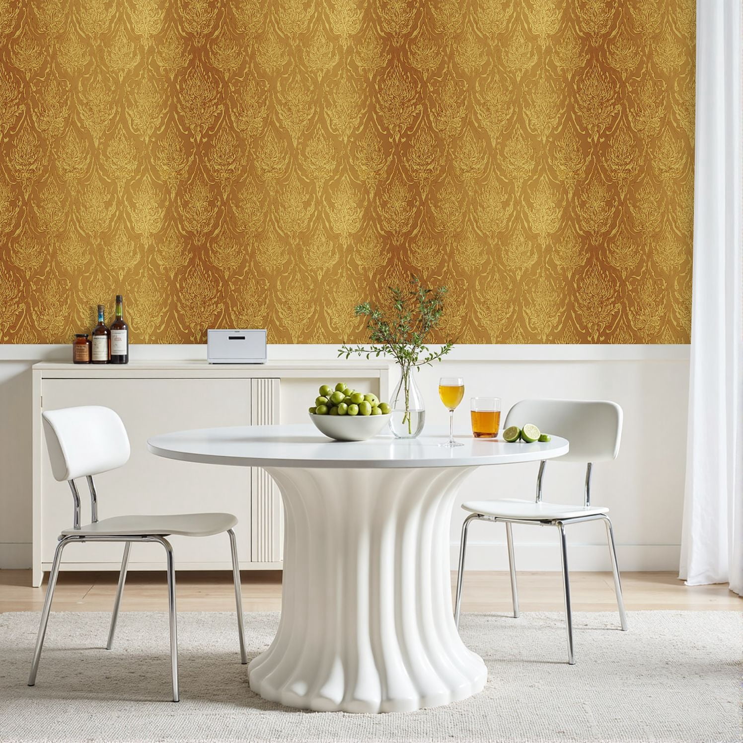 Peel and Stick Wallpaper Thai asian style luxury decoration for printing 17.7in x 118in Contact Paper Removable Self Adhesive Wall Mural Wall Decor for Bedroom Kitchen Cabinets