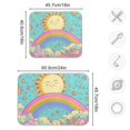 thumbnail image 4 of Yayeee Dish Drying Mat for Kitchen Counter 16"x18" Microfiber Absorbent Pad, Retro Blue Rainbow, 4 of 7