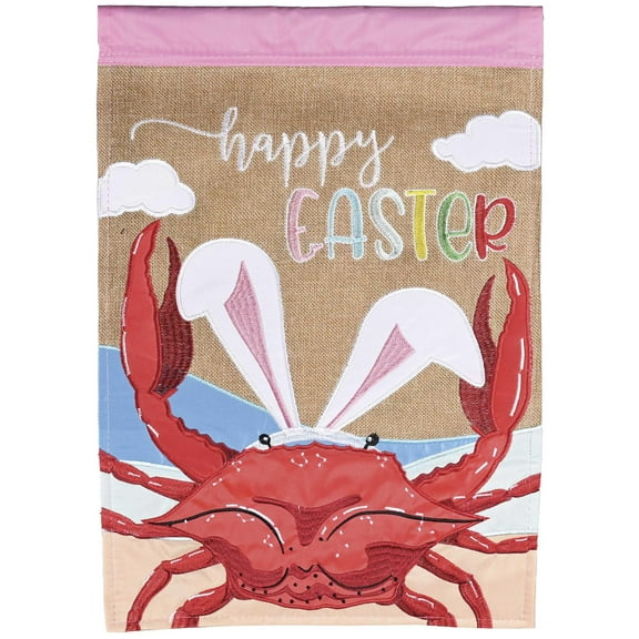 Dicksons Magnolia Garden Happy Easter Crab Red 18 x 13 Polyester Outdoor Garden Flag