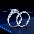 thumbnail image 5 of Wuziwen 1 Carat Wedding Ring Sets Infinity Band Princess Sterling Silver Rings for Women CZ Size 7, 5 of 10