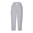thumbnail image 5 of WEIee Capris for Women Casual Summer Pocket Cropped Pants with Drawstring Stripe Straight Leg Lightweight Trousers Loose Fit Travel Lady Pants Gray L, 5 of 5