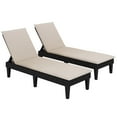 thumbnail image 1 of Gymax Lot de 2 Chaises Longues de Patio Fauteuil Inclinable avec Dossier Réglable à 3 Positions et Coussin Noir et Blanc, 1 of 10