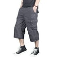 thumbnail image 6 of FEDTOSING Men's 3/4 Long Capri Shorts Casual Elastic Waist Cotton Material Cargo Shorts Black, 6 of 6