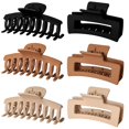 thumbnail image 1 of 6 pinzas de garra medianas y grandes de 3,5 pulgadas para cabello grueso, pinza de pelo grande para cabello fino, pinzas de pelo para niñas, pinzas de pelo neutras para mujeres, cuadrado mate, 1 of 5