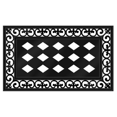 Evergreen Rubber PVC Decorative Floor Mat Insert Frame, 30 x 18 inches