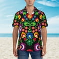 thumbnail image 4 of Daiia Traditional Floral Polish Hawaiian Shirt for Men Gentle Cotton Regular Short Sleeve Casual-Large, 4 of 9