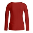 thumbnail image 5 of Daznico Womens Tops - Women's See Through Long Sleeve Seamless Arm Top Mesh Shirt Blouse - Shirts for Women,Color:Red,Size:XL, 5 of 5