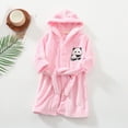 thumbnail image 2 of Gibobby Kids Soft Coral Fleece Bathrobe,Warm Hooded Sleep Robe with Waist Belt,Cute Cartoon Design,for Toddlers Children 2-12Y,Multi-Use Lounge Wear Kids Toddler Pajamas,Light Pink,Size 9-10T, 2 of 6