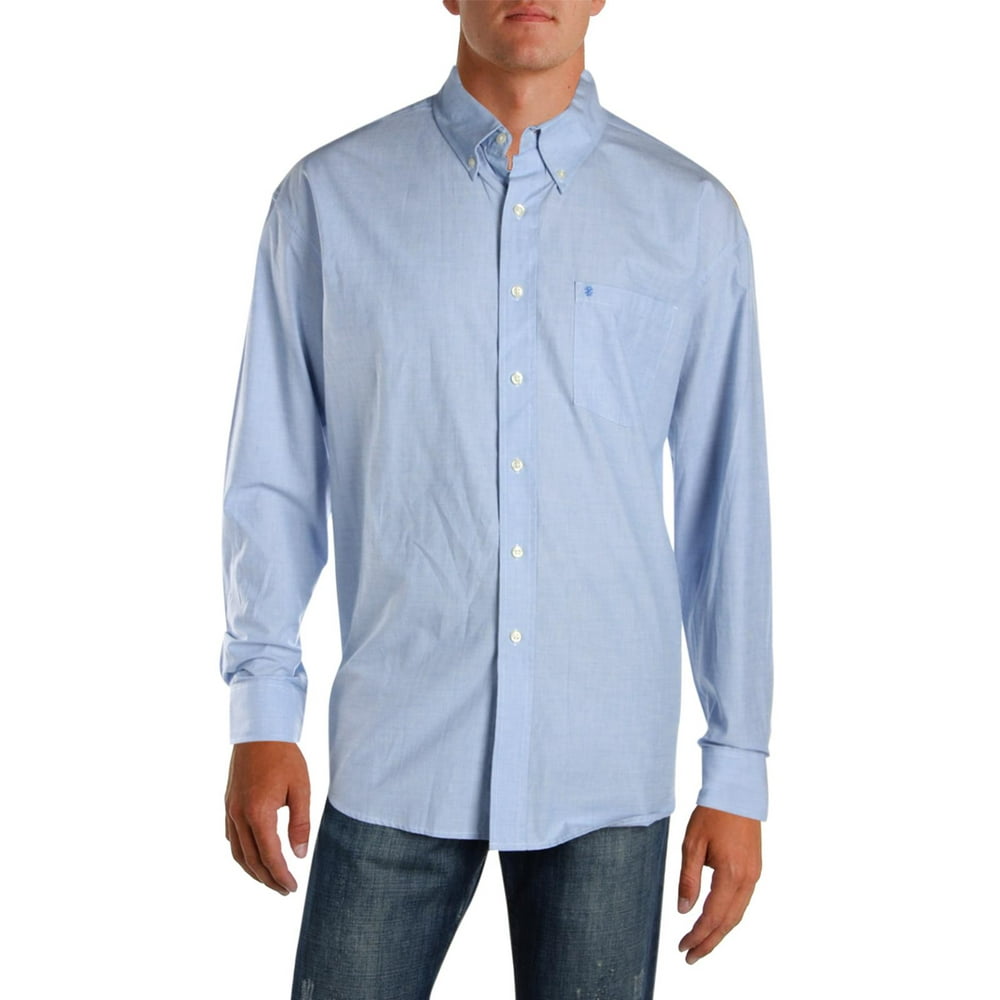 IZOD Izod Mens Cotton Long Sleeves Dress Shirt