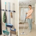 thumbnail image 7 of Luniquz Broom and Mop Holder Wall Mount, Metal Mop and Broom Holder Heavy Duty Broom Organizer Mop Hanger Home Cleaning Supplies for Garden Kitchen Tools with 4 Clips and 5 Hooks, 7 of 7