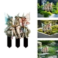 thumbnail image 2 of Fairy Garden Stake Decor, 2D Flat Acrylic Fairy Garden Decor, Elf Yard Sign for Outdoor Indoor Yard Lawn Pots, Fairy Yard Accessories (Three Fairies)ï¼Pink, 2 of 4