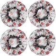 thumbnail image 2 of Shower Caps,Pioneer Flower Floral Print Pattern Waterproof Shower Cap for Women 4 Pieces,Double Reusable Hair Cover for Shower PEVA Elastic Stretch Hem, 2 of 7