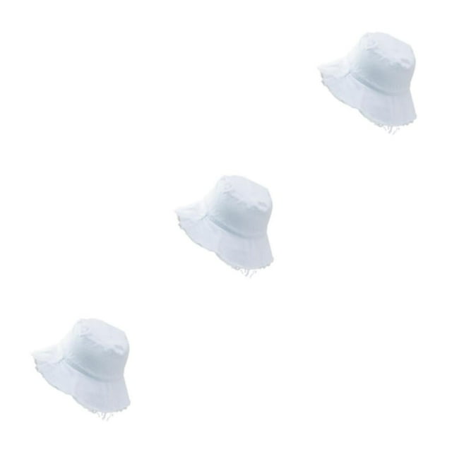 kurtrusly Bucket Hat Fashionable Sun Protection For Outdoor Activities Casual Comfort white 3Set