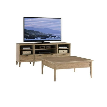 2 Piece Living Room Set With Tv Stand And Coffee Table In Distressed Cambria
