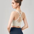 thumbnail image 4 of VISALY Sports Bras Running Sports Bra Women's Summer Sports Shockproof Outwear Running Nude Yoga Tank Top With Beautiful Back Gathering Fitness Bra Push Up Bra Yoga Sports Bra Wireless Bras White XL, 4 of 5