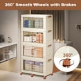 thumbnail image 3 of 4 Tiers Foldable Storage Bins,144Qt Versatile Foldable Containers,Stackable Closet Organizers and Storage with Double Door and Wheels for Toys,Snacks,Books,Clothes, 3 of 8