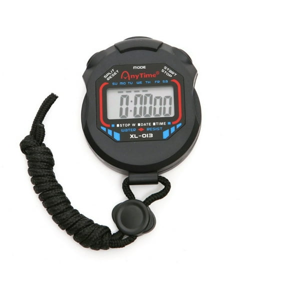 Sports Stopwatch Timer Waterproof Digital Stopwatch Chronograph Alarm 24H Clock Handheld LCD Stop Watch With String for Sports