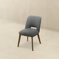thumbnail image 4 of Modern 2-Piece Dining Chairs with Walnut Wood Base - Dark Grey Fabric (33.7"H x 19.3"W x 24.8"D), 4 of 15
