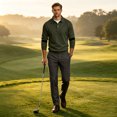 thumbnail image 5 of Men's Polo Shirts Long Sleeve Bussiness Casual Golf Polos Sweatshirts Collared Classic Button Fall Clothes for Daily Wear, 5 of 6