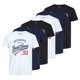 thumbnail image 1 of JACK&JONES Camiseta para Hombre, Pack de 6 - JJETHAN TEE CREW NECK, logo vintage, algodón Blanco/Azul marino/Negro S (Small), 1 of 7