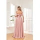 thumbnail image 2 of Vestido formal BOLENSYE de gasa con hombros descubiertos, verde salvia, US18W, 2 of 7