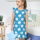thumbnail image 4 of Fotbe Cute Polar Bear Vestido de Dormir para Niñas de 3 a 10 Años, Mangas Cortas, Estilo Princesa, Pijama Camisón con Mangas Voladas-X-Large, 4 of 6
