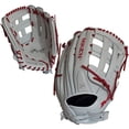 thumbnail image 1 of Miken Pro Series Guante de softbol de lanzamiento lento, 13,5 pulgadas, cordones blancos/rojos, lanzamiento a la derecha, 1 of 5