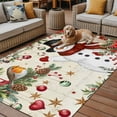 thumbnail image 2 of Fsddascl Christmas Snowman Outdoor Rug for Patio/Deck/Porch, Non-Slip Large Area Rug 4 x 6 Ft, Xmas Poinsettia Birds Balls Retro Indoor Outdoor Rugs Washable Area Rugs, Camping Rug Carpet Runner, 2 of 5