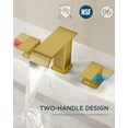 thumbnail image 2 of Brushed Gold Bathroom Sink Faucets 3 Hole Widespread, 2 Handles Bathroom Faucet with Pop-up Drain and Flexible Hot and Cold Water Hoses, Suitable for Vanity RV Restroom, 2 of 10