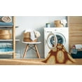 thumbnail image 2 of Ahgly Tapis d'Intérieur Lavable en Machine Carré Transitionnel Orange Bière, 8 Pieds Carré, 2 of 7