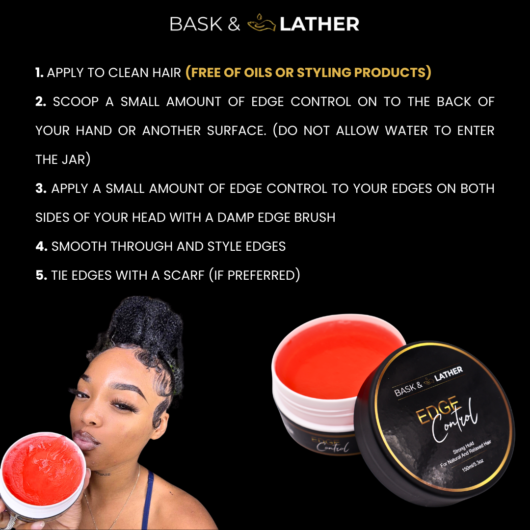 Bask And Lather Strong Hold Edge Control Hair Gel Non Greasy Non Flaking For All Hair Types 5