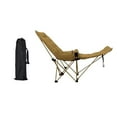thumbnail image 3 of Silla de campamento reclinable respaldo ajustable portátil con sillón de bolsas de transporte plegable para el jardín de conciertos, césped, tomando e Caqui, 3 of 8