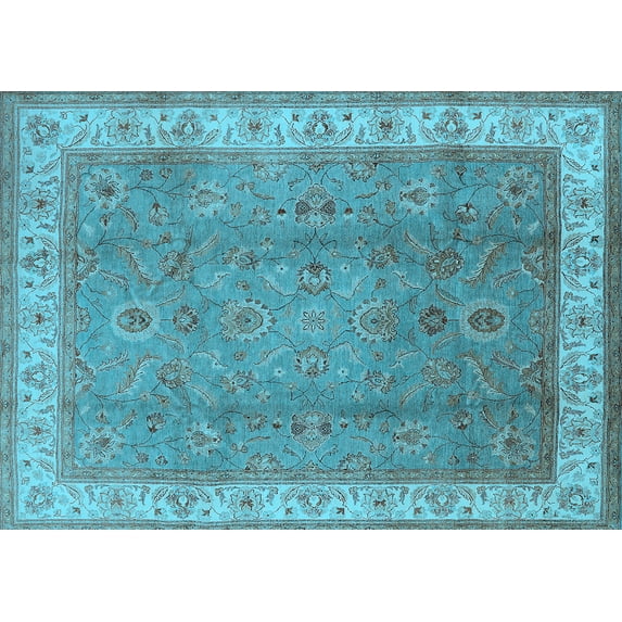 Ahgly Company Indoor Rectangle Oriental Light Blue Traditional Area Rugs, 4' x 6'