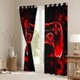 thumbnail image 3 of Manfei Futuristic Gamepad Boys Black Out Curtains, Black Red Honeycomb Curtains Pack of 2 (42x63 Each), Geometric Abstract Bedroom Curtains, Curtains and Drapes Home Decor, 3 of 6