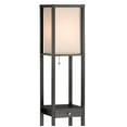 thumbnail image 3 of Adesso Parker Standing Floor Lamp Storage Shelf w/ Drawer and Shade, Black, 3 of 5