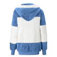 thumbnail image 3 of UPPADA Women Long Sleeve Shacket Jacket Women Plus Size Button Plush Tops Hooded Loose Warm Cardigan Wool Coats Winter Jacket with Pockets Women's Clothing Clearance Sale, 3 of 5