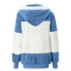 thumbnail image 4 of Sudadera con capucha y manga larga para mujer, informal, con cuello en V y cremallera, para exteriores y chaquetas, 4 of 5