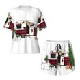 thumbnail image 2 of Yiaed Vintage Buffalo Plaid Christmas Camper Print Short Sleeve Pajama Sets for Women Casual Crew Neck 2 Piece Lounge Sets Women's Short-Sleeved Pajama-3X-Large, 2 of 5