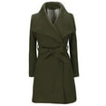 thumbnail image 1 of Pompotops Womens Long Coat Warm Wool Lapel Trench Jacket Cardigan Long Slim Overcoat, 1 of 6