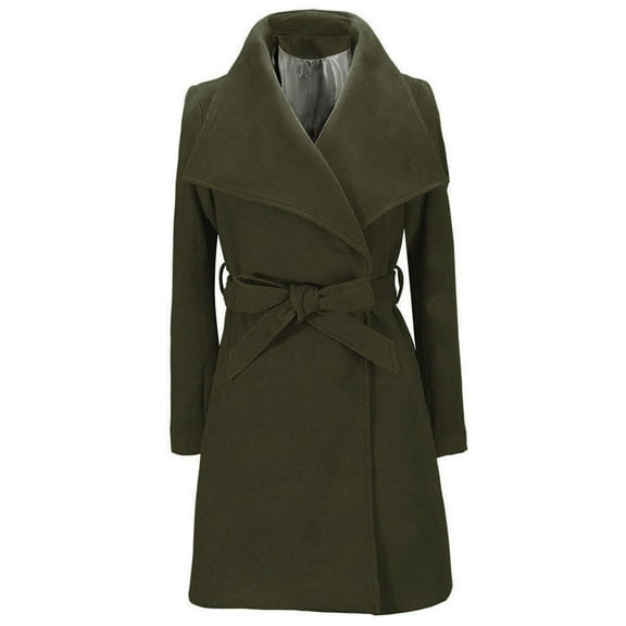 Cardigans on Womens Long Coat Warm Wool Lapel Trench Jacket Cardigan Long Slim Overcoat