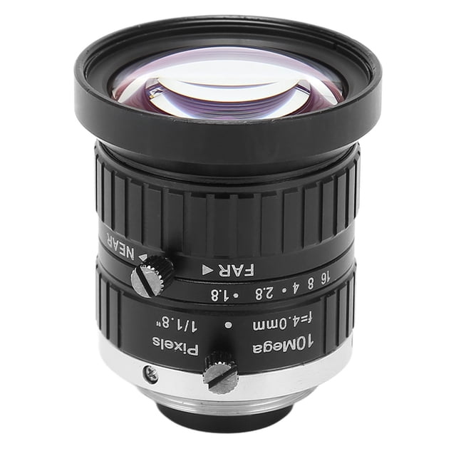 Lente De Montura C Para Cámara, Lente De Iris Manual 10MP 4 Mm De Longitud Focal aleación De Aluminio Resistente A Impactos Para Cámara Industrial
