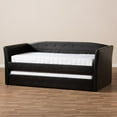 thumbnail image 5 of Baxton Studio Camino Modern and Contemporary Faux Leather Upholstered Daybed with Guest Trundle Bed, Black, 5 of 23