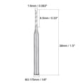 thumbnail image 3 of Uxcell 0.79'' Broca de fresado de grabado CNC Carburo tono plateado 10Pcs 1.6x8.5mm, 3 of 6